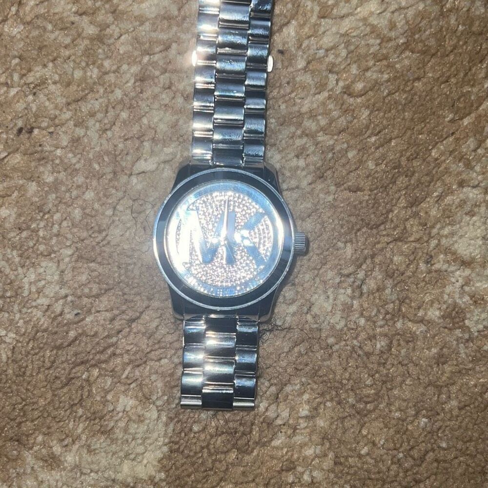 Michael Michael kors MK5544 Unisex Runway Crystal Pave Silver Wrist Watch